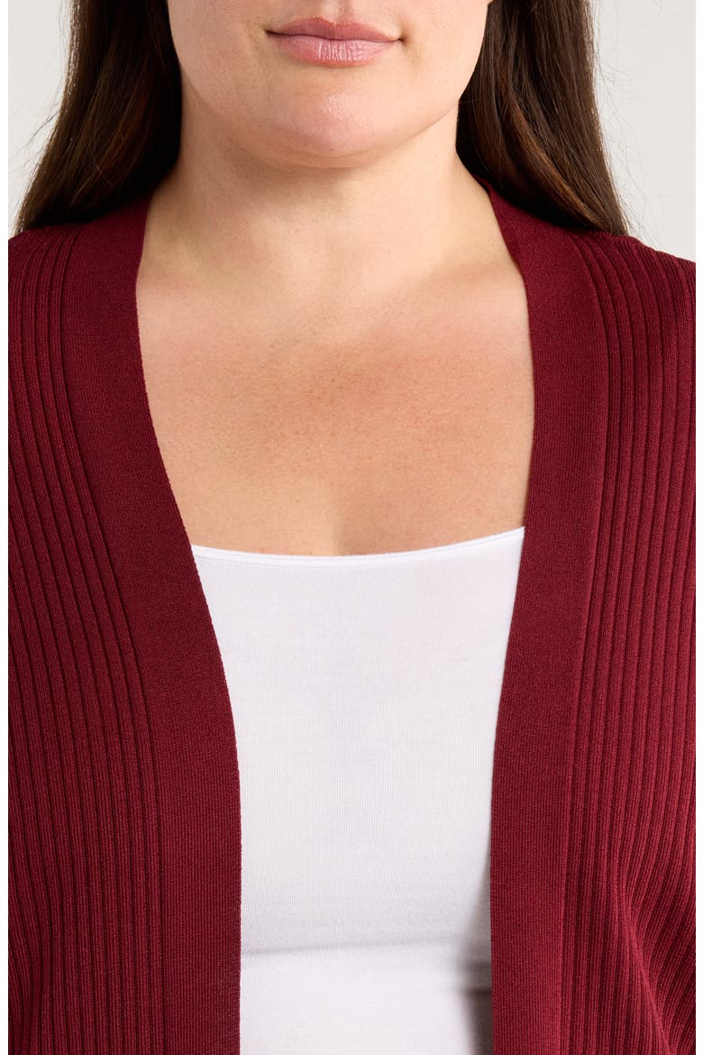 Sutton Rib Cardigan, Alternate, color, BORDEAUX