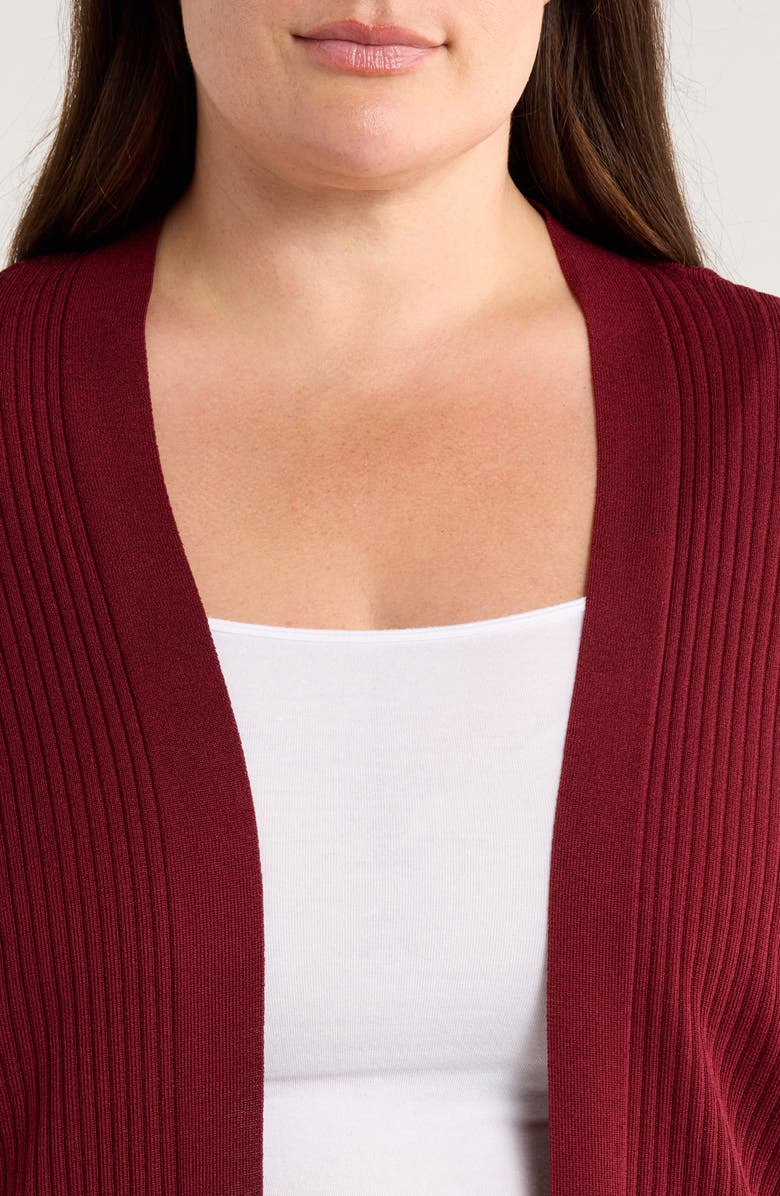 Jones New York Sutton Rib Cardigan, Alternate, color, Bordeaux