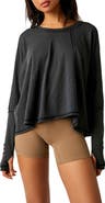 Free People FP Movement Ten Laps Asymmetric Long Sleeve Cotton Top