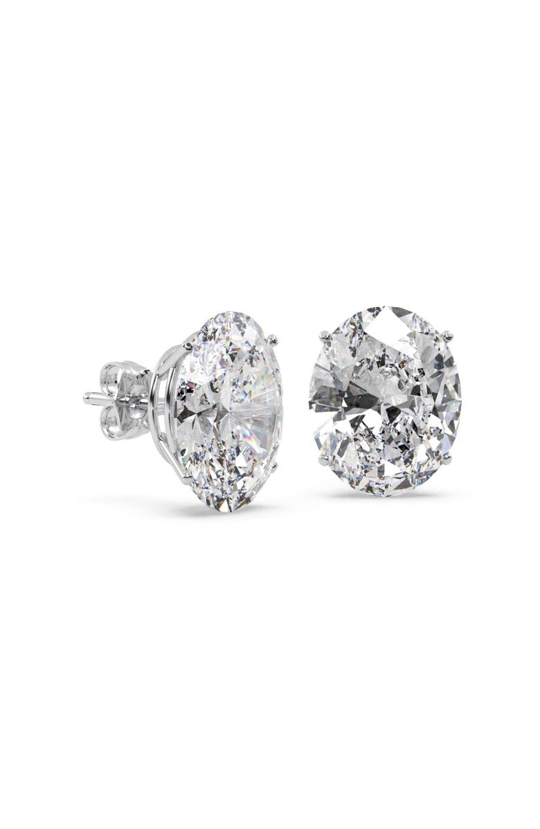 ALLUREZ Oval-Cut Diamond Stud Earrings 14kt, Alternate, color, Diamond, White Gold