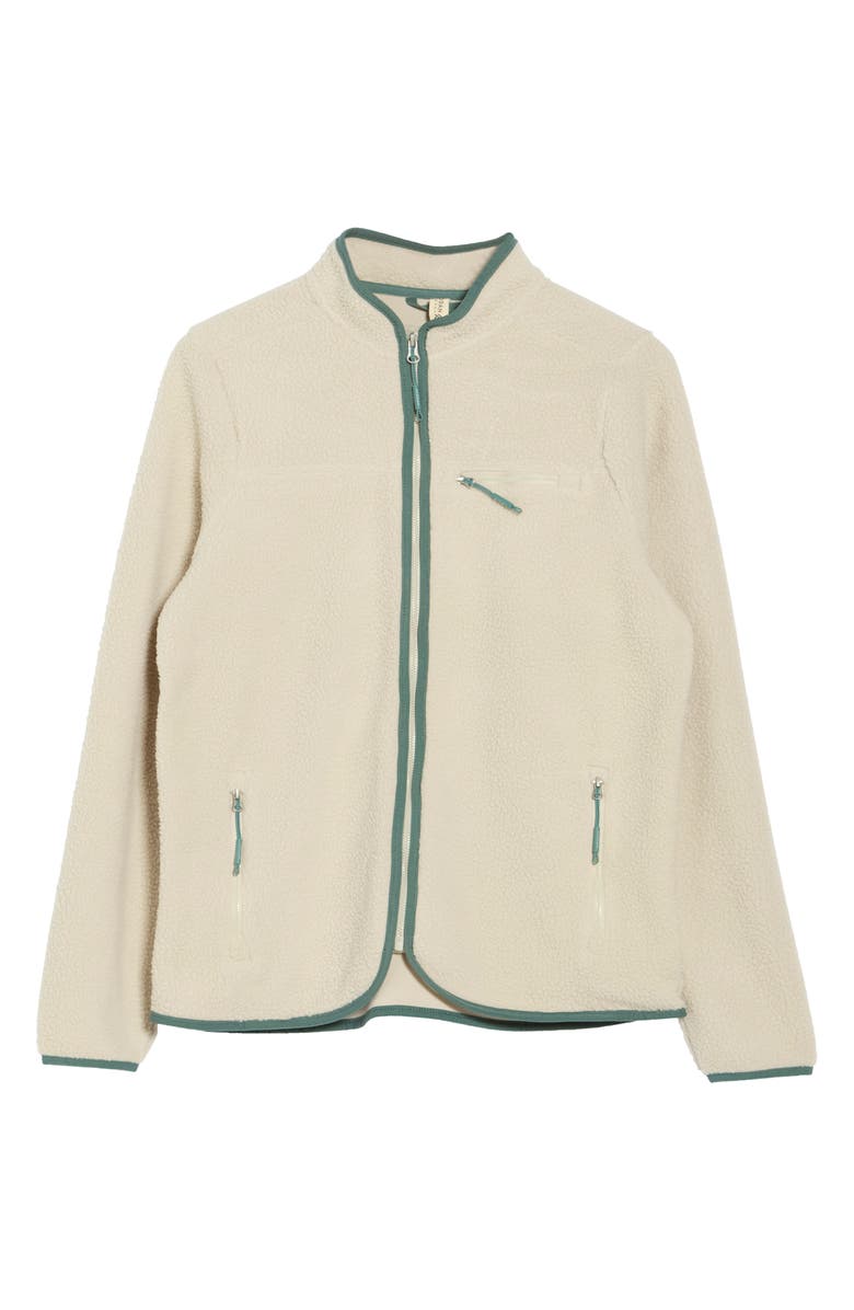 KYODAN Mock Collar Faux Shearling Jacket, Alternate, color, Ivory With Contrast Zipper