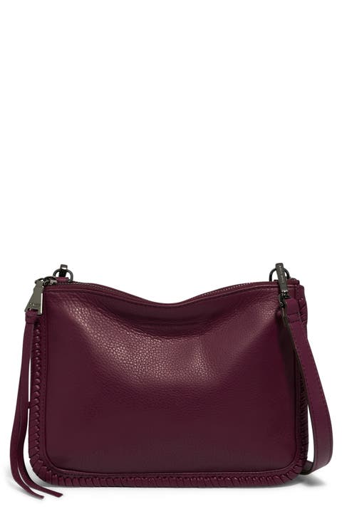 Famous Double Zip Leather Crossbody Bag