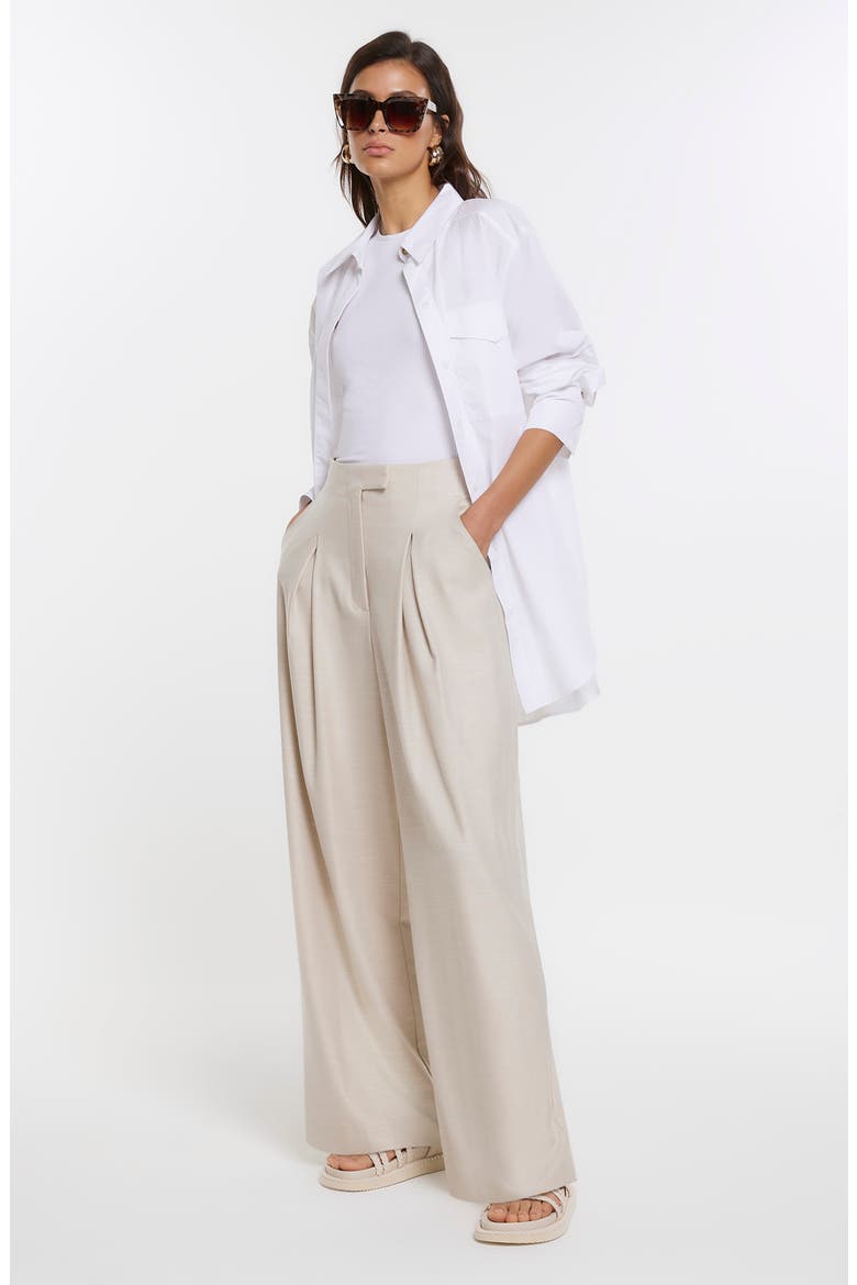 Oversize Poplin Button-Up Shirt, Alternate, color, WHITE