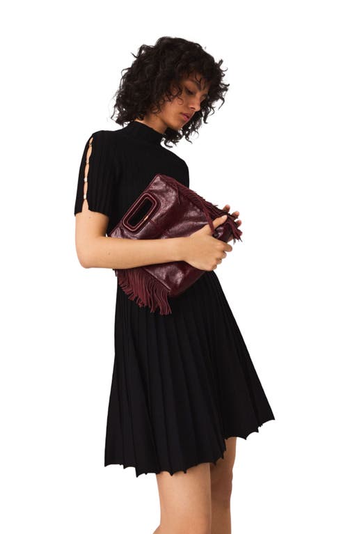 Maje Ribbed Cut-out Mini Dress In Black