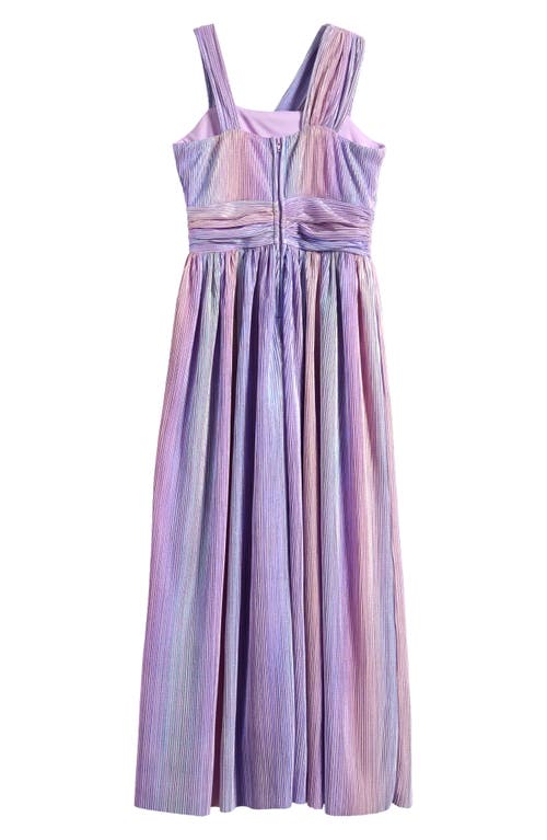 LOVE, NICKIE LEW LOVE, NICKIE LEW KIDS' PLISSE ONE-SHOULDER MAXI DRESS