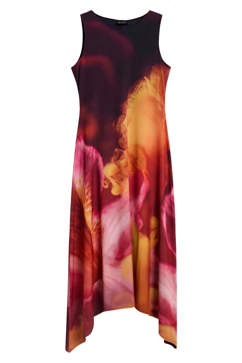 Floral Print Sleeveless Dress, Alternate, color, BLACK