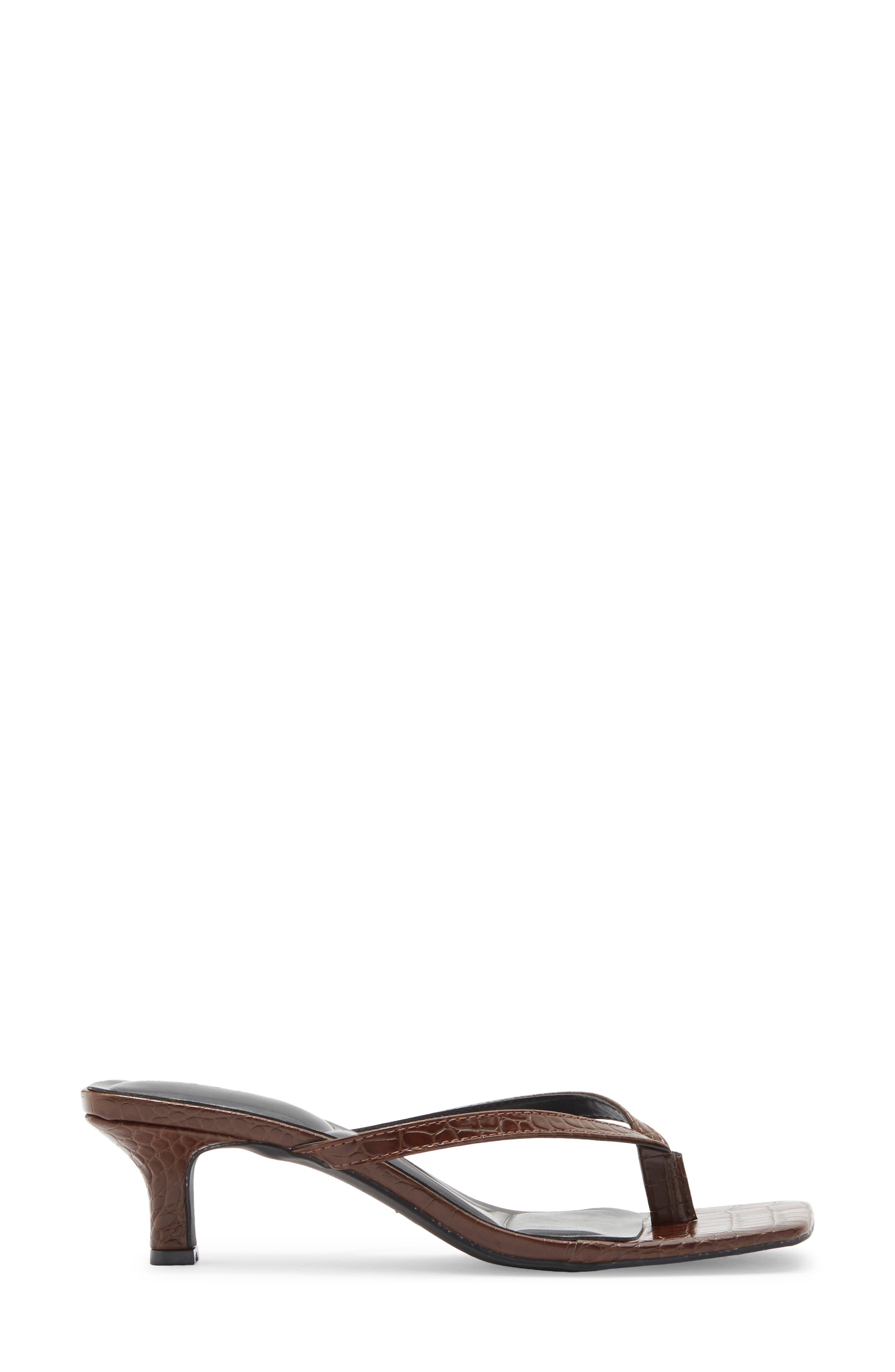 Able Croc Embossed Thong Sandal, Alternate, color, BROWN CROCO