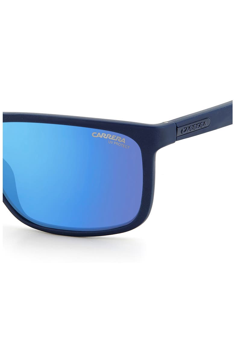 58mm Polarized Rectangle Sunglasses, Alternate, color, BLUE