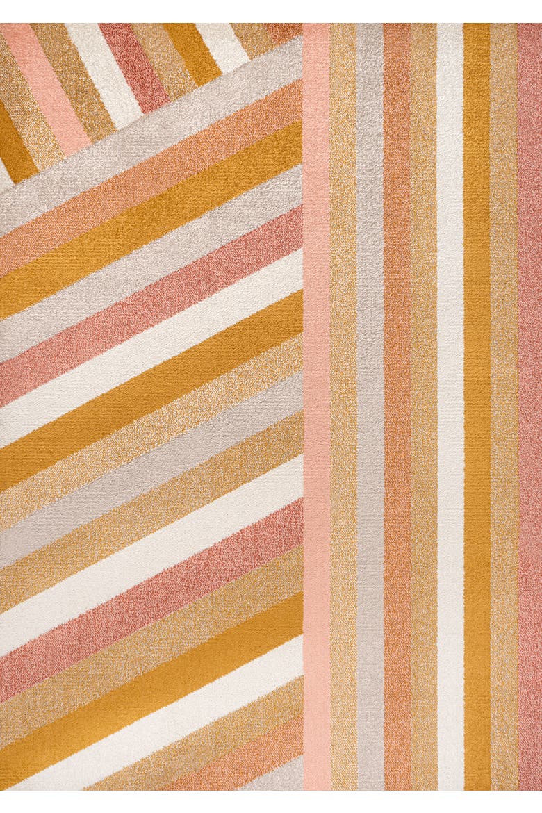 Retro Rainbow Contemporary Stripe Area Rug, Main, color, Red/Gold/Cream