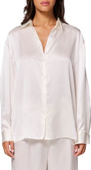 Simone Perele Love Me Silk Blend Button-Up Shirt