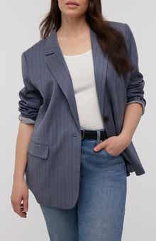 Madewell Pinstripe Single Breasted Blazer