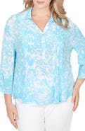 RUBY RD Print Collared Top