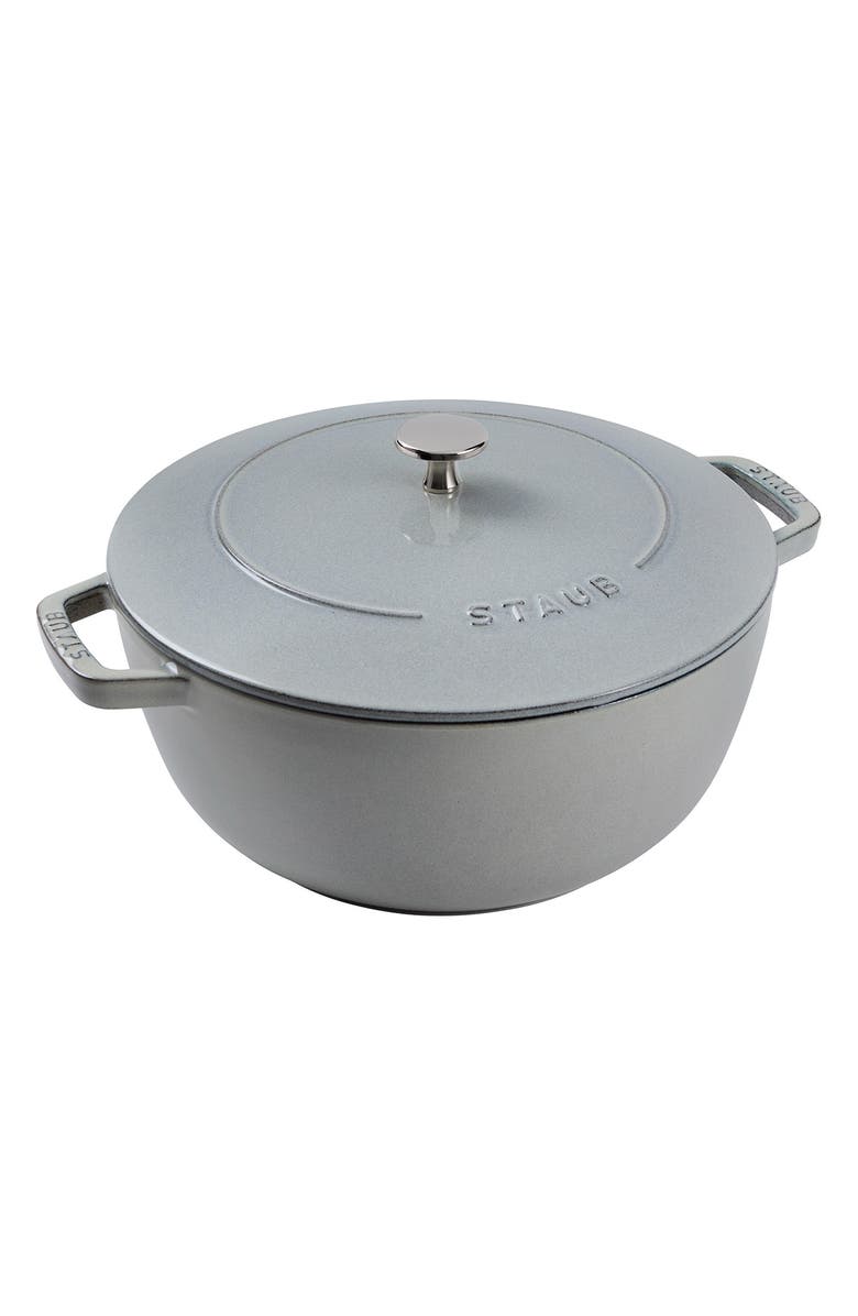 Staub 5-Quart Enameled Cast Iron Cocotte, Main, color, Graphite Grey