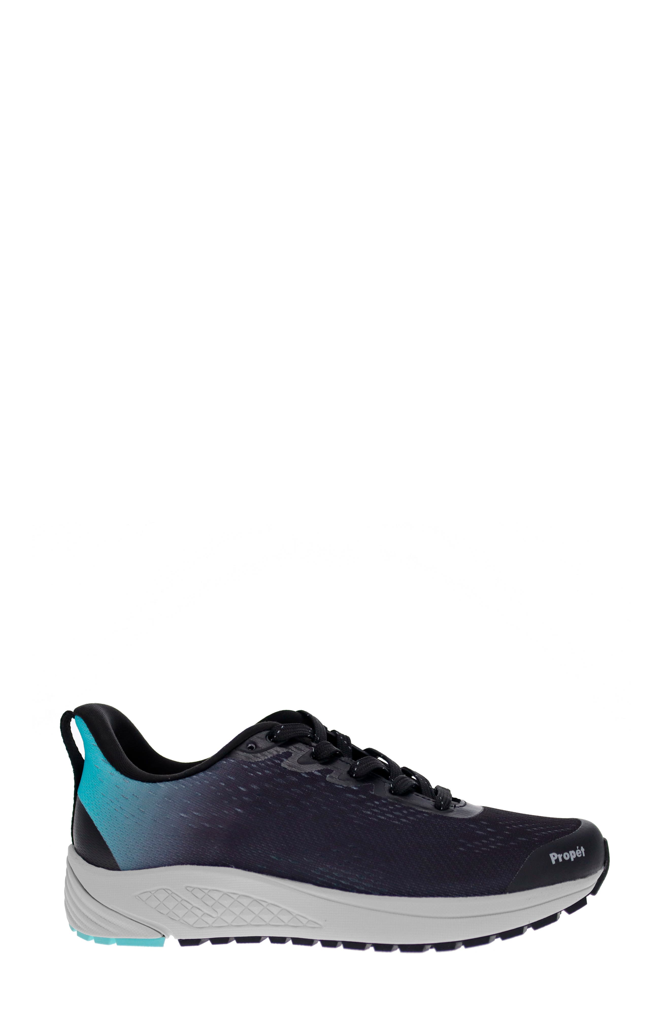 Propét One Evolve Walking Sneaker, Alternate, color, Black/ Aqua