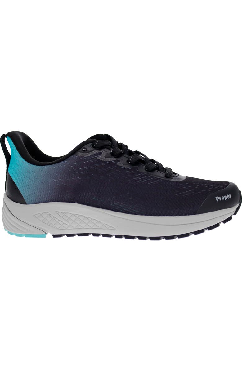Propét One Evolve Walking Sneaker, Alternate, color, Black/ Aqua