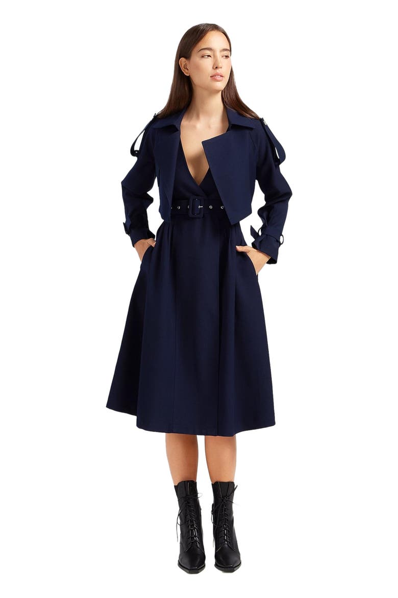 Miss Independence Midi Dress, Alternate, color, Navy