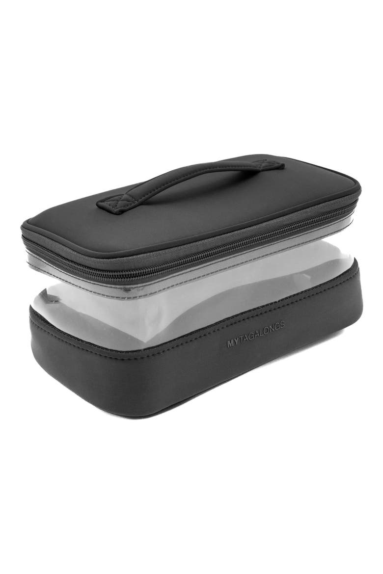 Medium Clear Train Zip Case, Alternate, color, BLACK