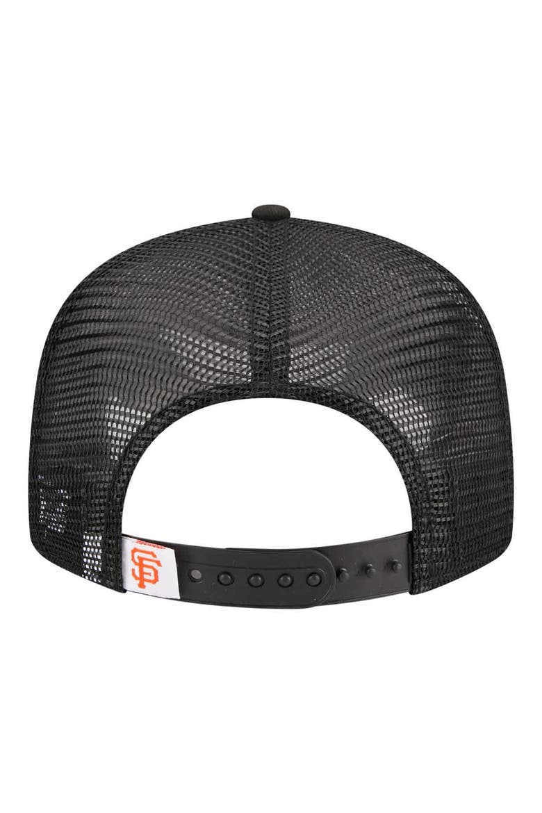 Youth New Era  Black San Francisco Giants 9FIFTY Trucker Snapback Hat, Alternate, color, Black