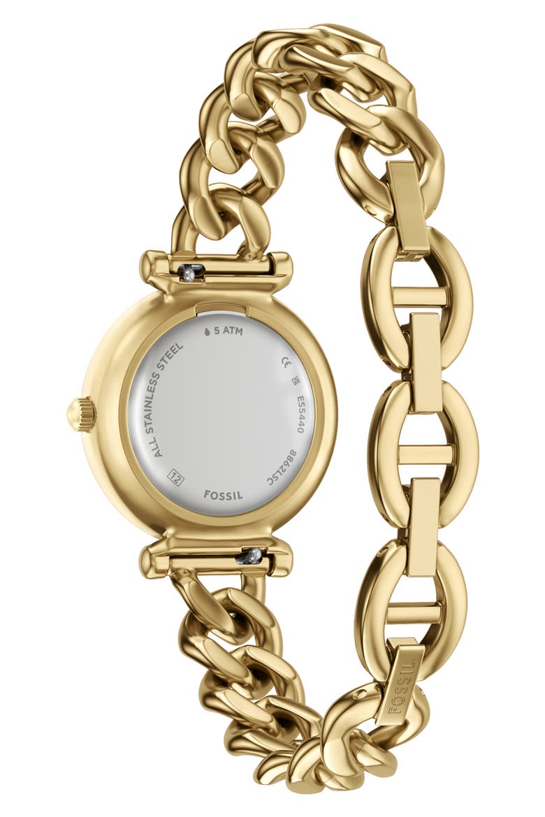 Carlie Mini Bracelet Watch, 28mm, Alternate, color, GOLD BLACK