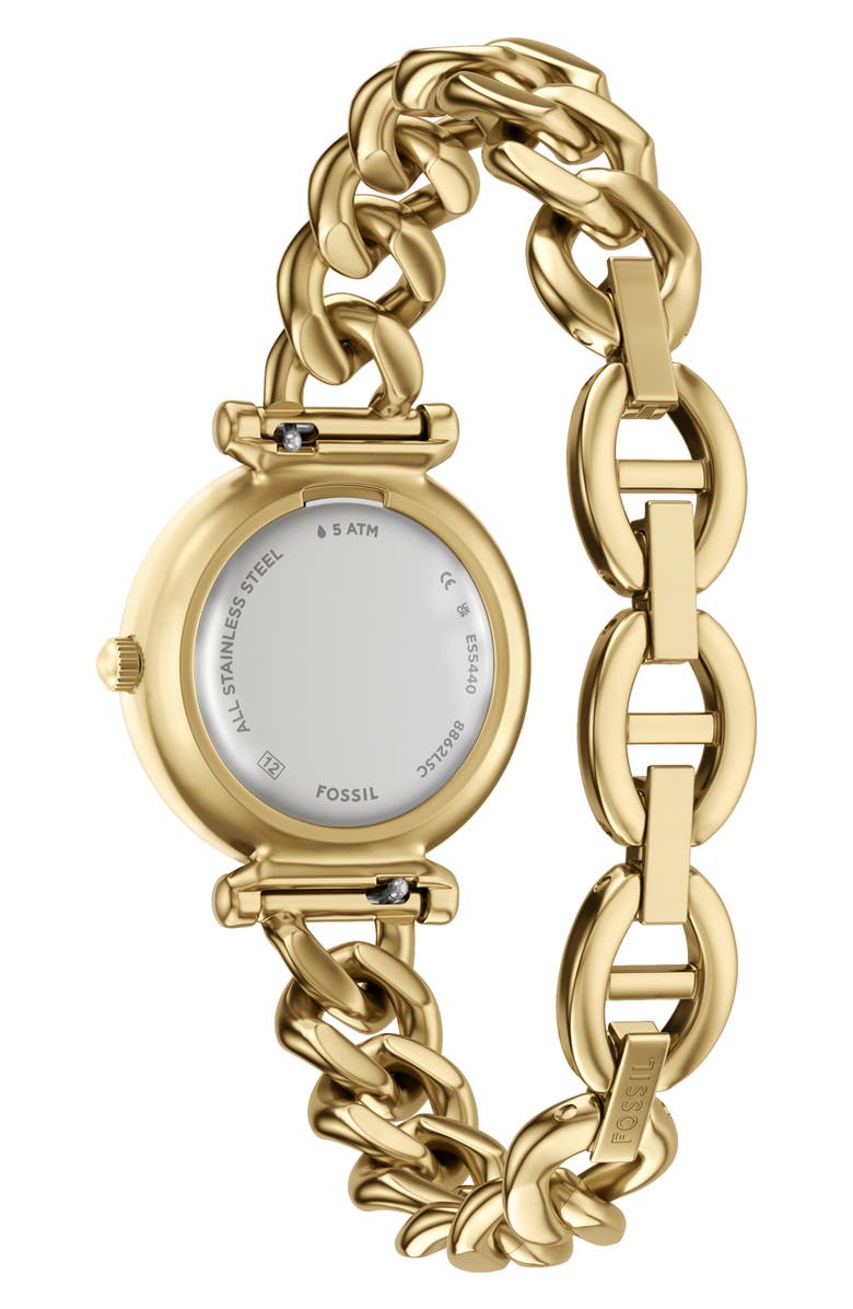 Fossil Carlie Bracelet Watch, 28mm, Alternate, color, Gold Black