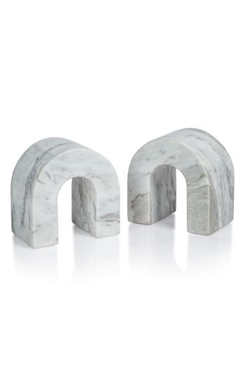 Zodax Martil Set Of 2 Marble Bookends In Gray
