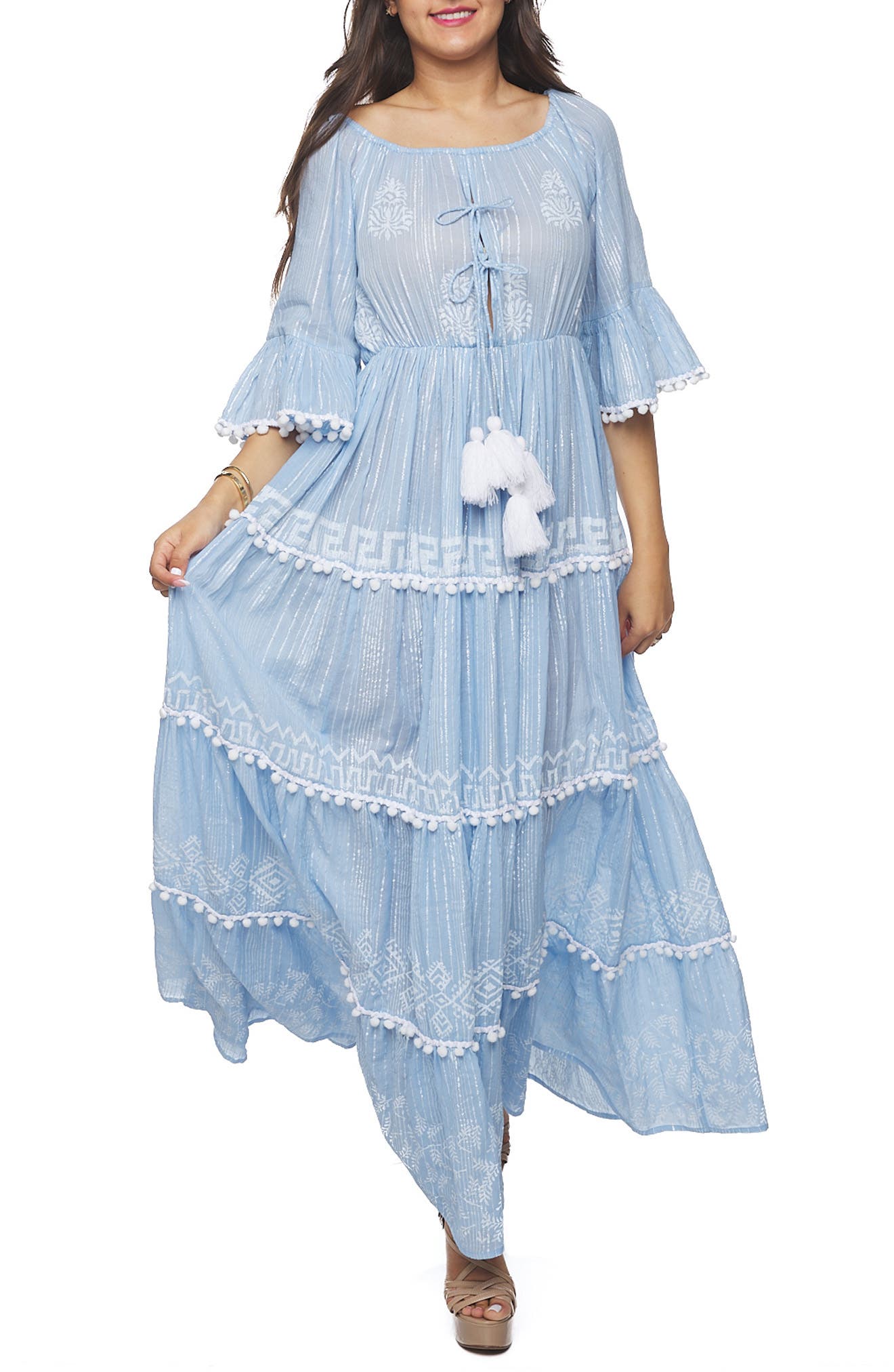 RANEES Pom Pom Maxi Dress