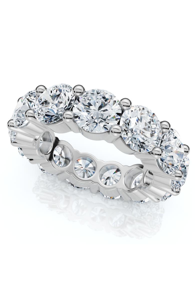 7Ct Diamond Round Cut Eternity Ring 14k Gold Lab Grown Anniversary Band, Alternate, color, 14k White Gold