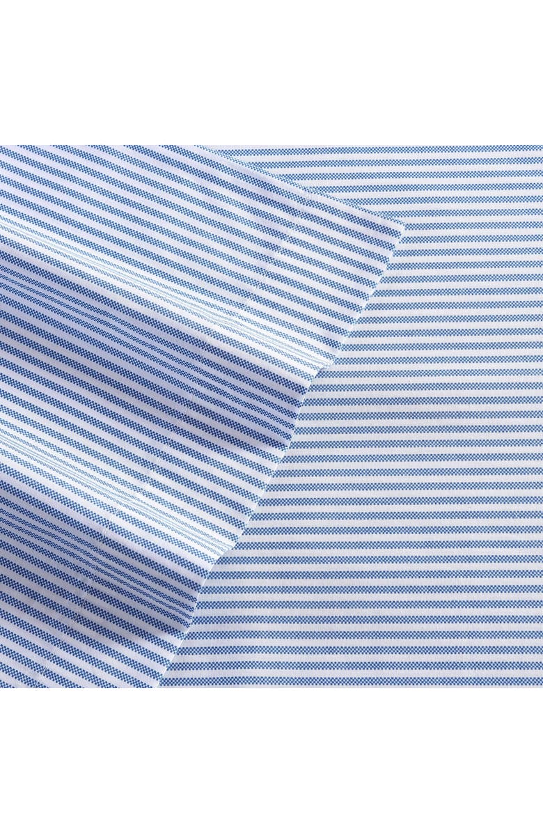 POPPY AND FRITZ Oxford Stripe 200 Thread Count Cotton Percale Sheet Set, Alternate, color, Blue/ White