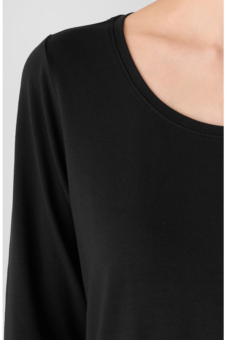 Scoop Neck Stretch Jersey Shirt, Alternate, color, BLACK