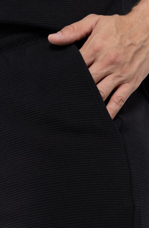 Spring + Mercer Textured Golf Shorts In Black