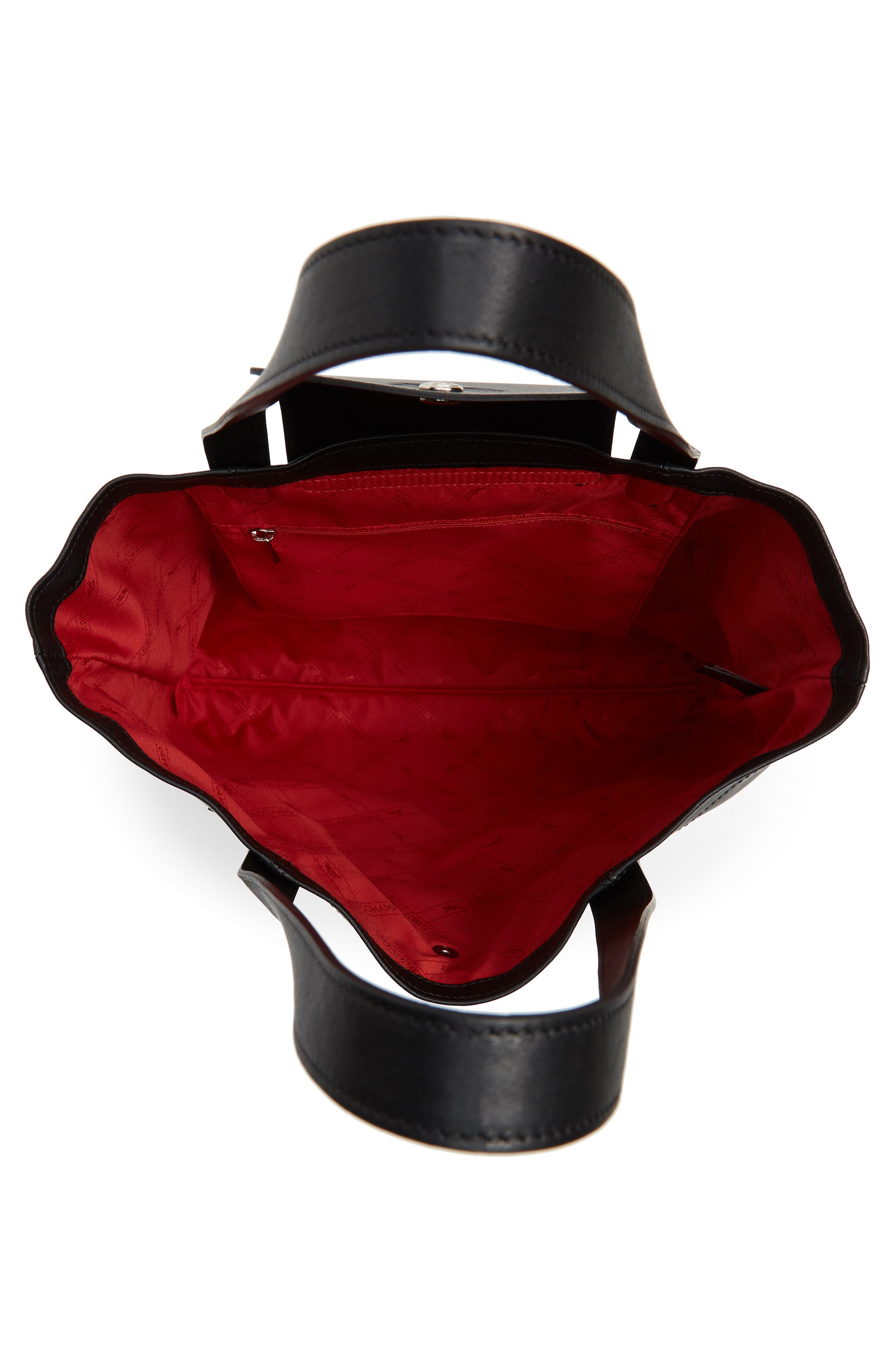 Longchamp Large Le Pliage Logo Leather Tote, Alternate, color, 