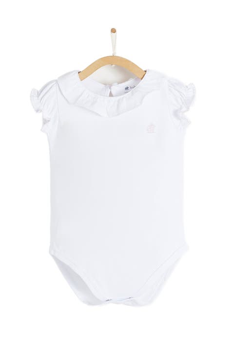Premium Peruvian Pima Cotton Essentials Detailed Collar Bodysuit for Infant