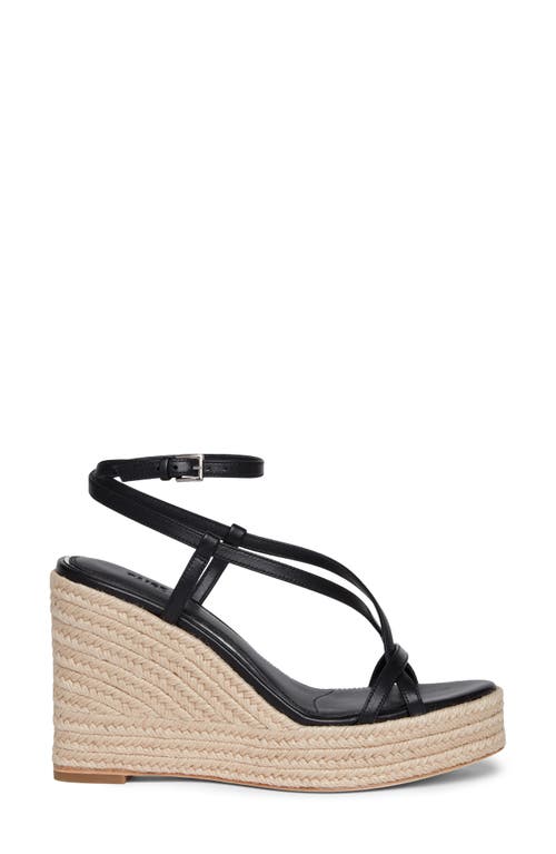 Paige Marlow Ankle Strap Espadrille Platform Wedge Sandal In Black