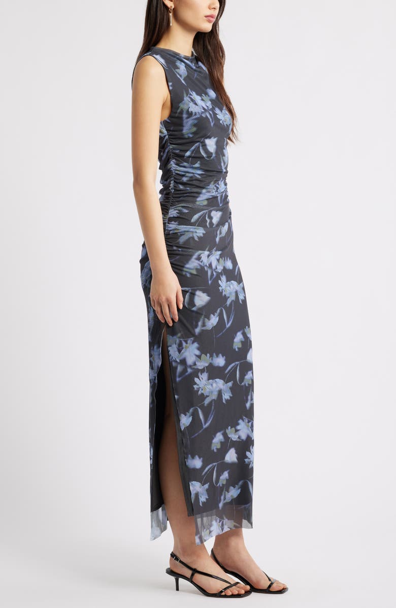 Open Edit Mesh Body-Con Maxi Dress, Alternate, color, Blue Falling Floral