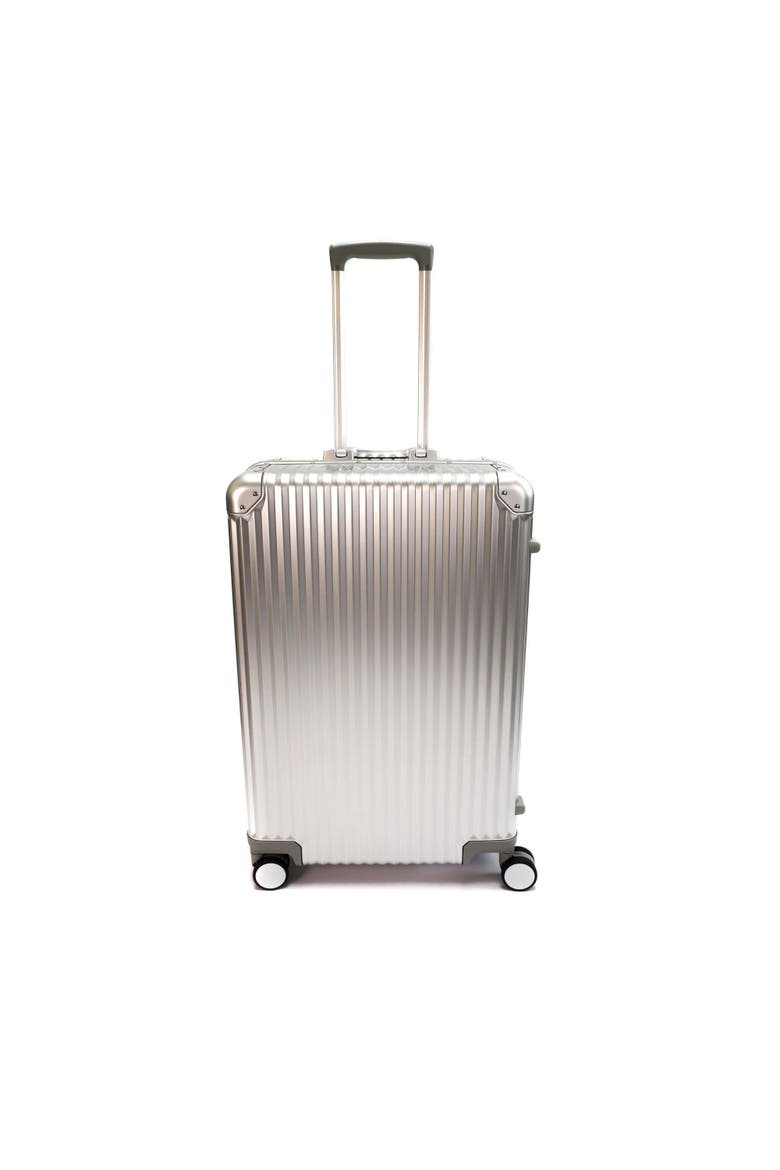 VinAluminum 12-Bottle Wine & Spirits Suitcase for Luxury Travel, Main, color, Silver