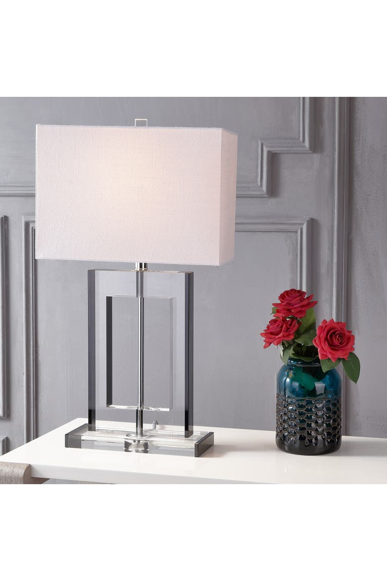 Parish 26" Crystal LED Table Lamp, Clear/Black, Alternate, color, Clear/Black