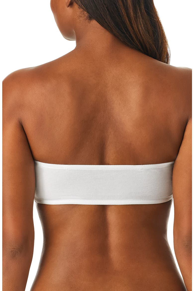 Cabana Strapless Cotton Blend Bandeau, Alternate, color, WHITE