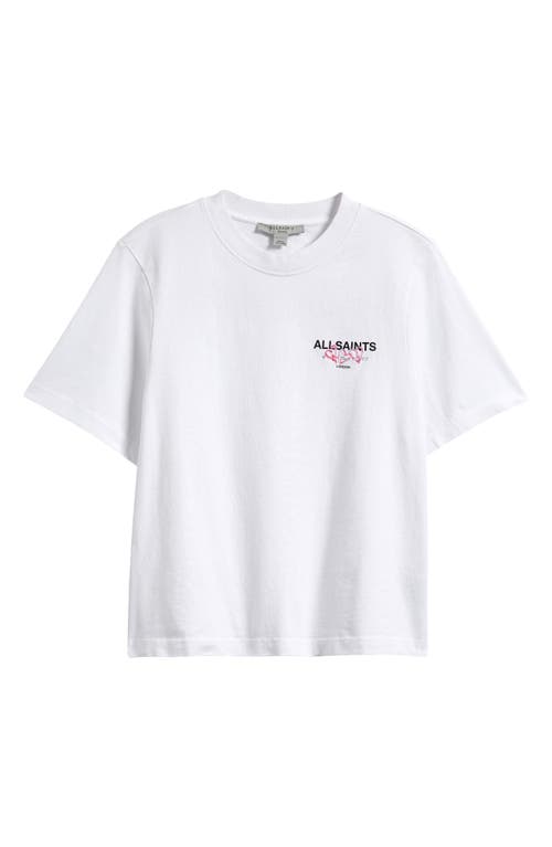 Allsaints Amoré Lisa Heart Embroidered Cotton Graphic T-shirt In Optic White