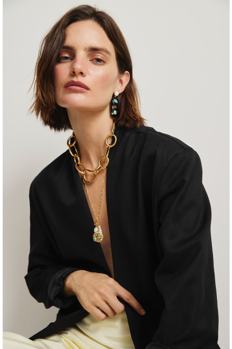 Campo Charm Necklace, Alternate, color, GOLD