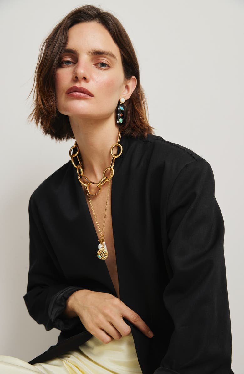 Lizzie Fortunato Campo Charm Necklace, Alternate, color, Gold