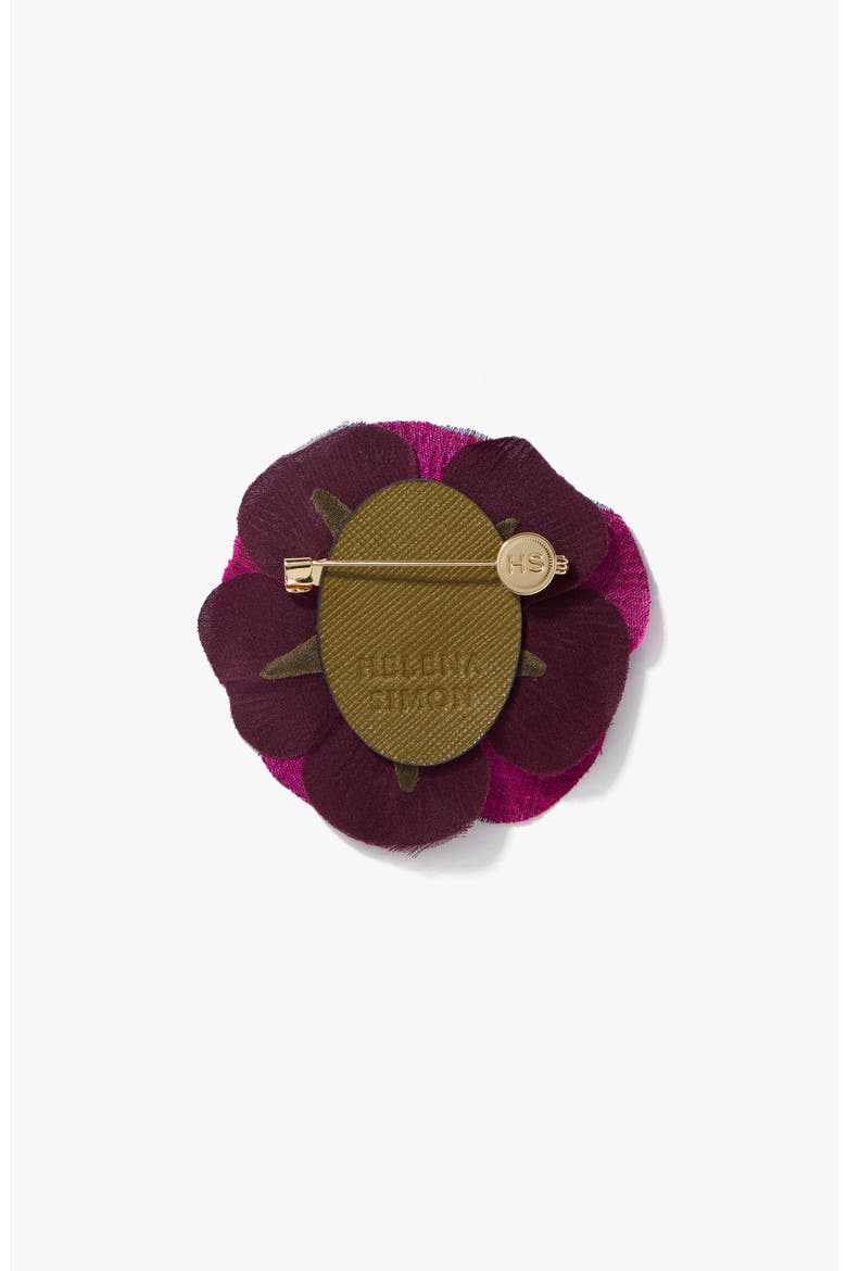 The Magenta Anemone Floral Brooch, Alternate, color, Magenta