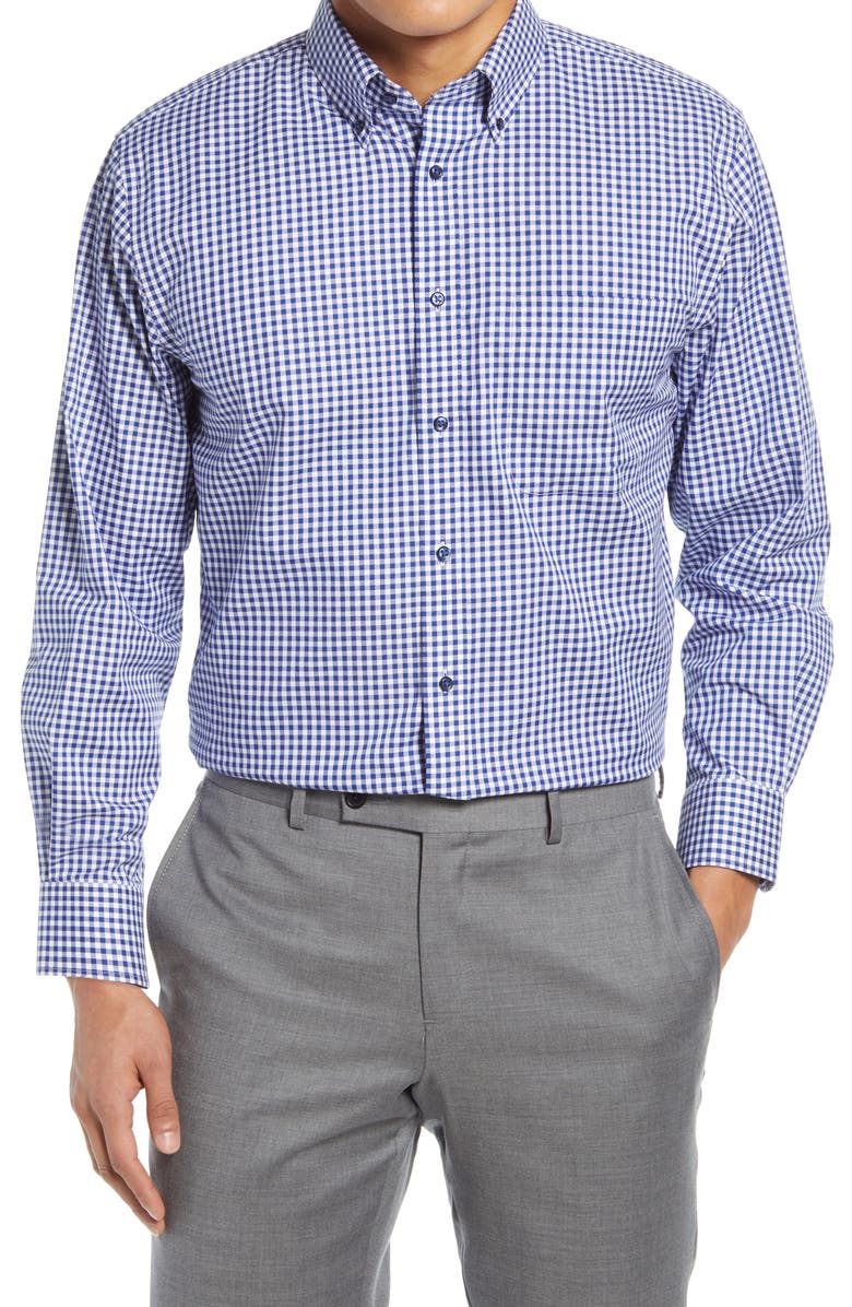 Nordstrom Men's Shop Traditional Fit Non-Iron Gingham Dress Shirt, Main, color, 