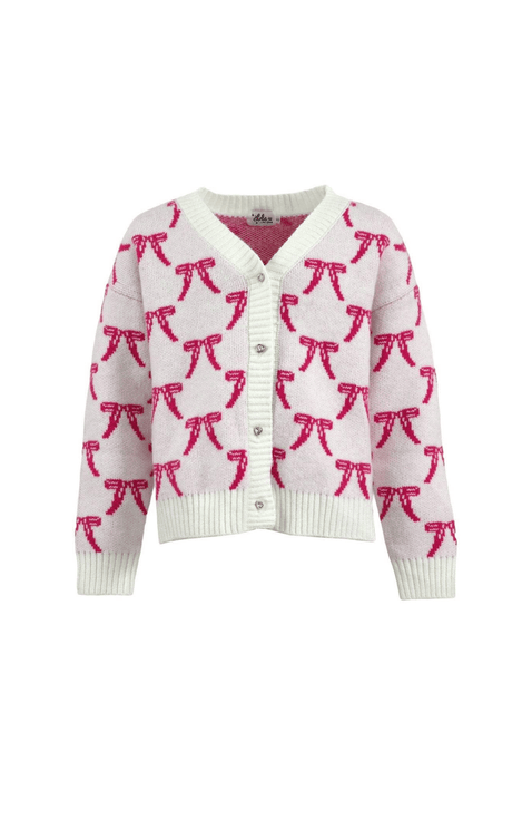 Pretty in Pink Bow Cardigan