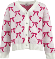 Lola + The Boys Pretty in Pink Bow Cardigan