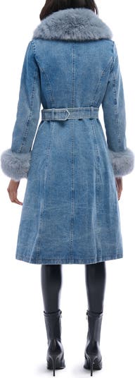 AZALEA WANG Kaya Denim Jacket with Faux Fur Trim | Nordstrom