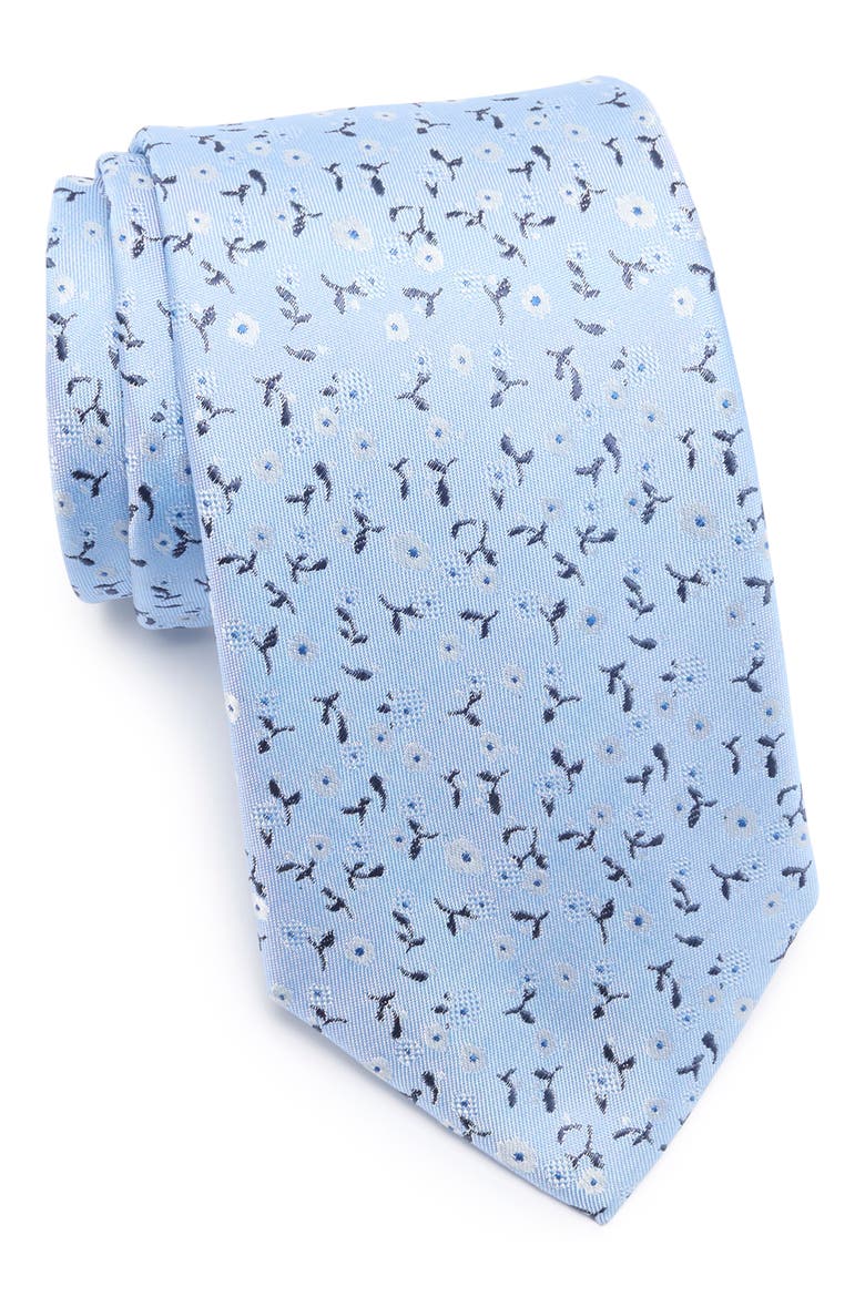 Floral Jacquard Tie, Main, color, SKY
