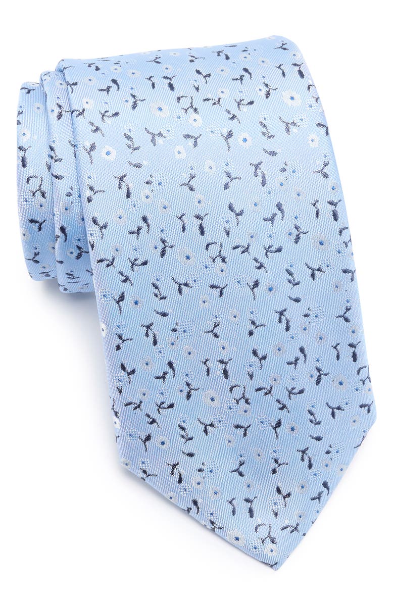 TOM BAINE Floral Jacquard Tie, Main, color, Sky