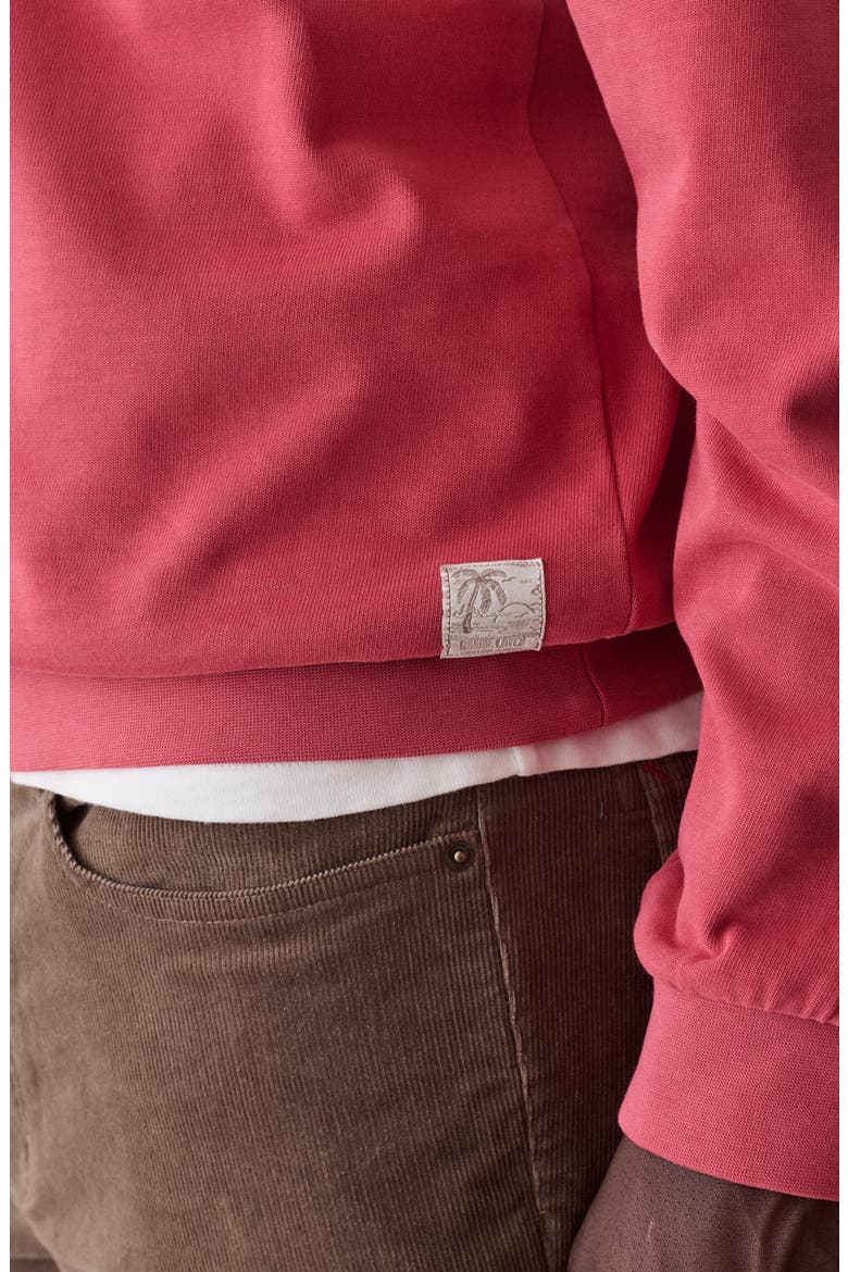Sueded Long Sleeve Rugby Shirt, Alternate, color, GARNET ROSE