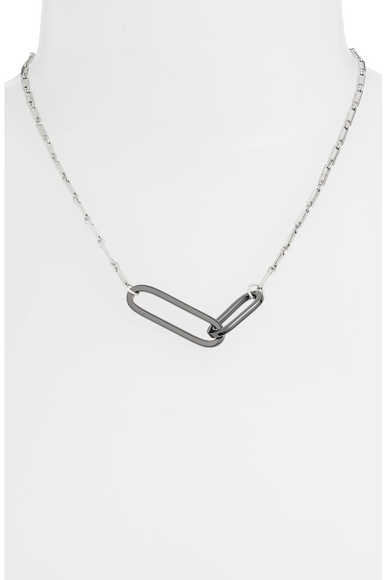 Oval Link Necklace, Alternate, color, SILVER- HEMATITE