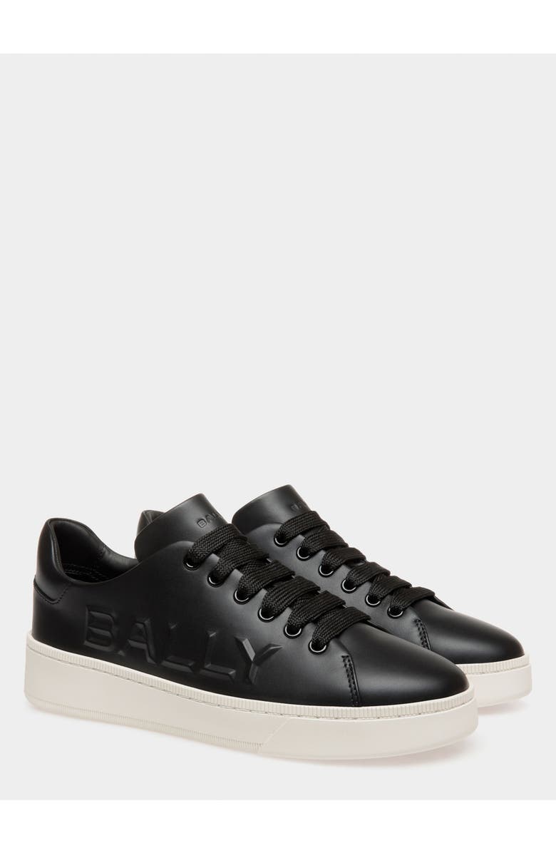 Bally Plain Leather Raise Sneaker, Alternate, color, Black